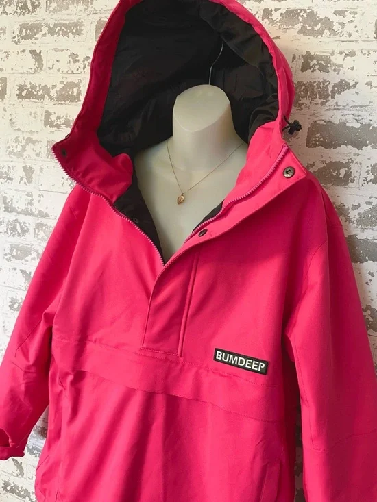 Hot Pink Snowboard Ski Anorak Jacket Pullover Hooded Waterproof Streetwear S - Picture 3 of 9